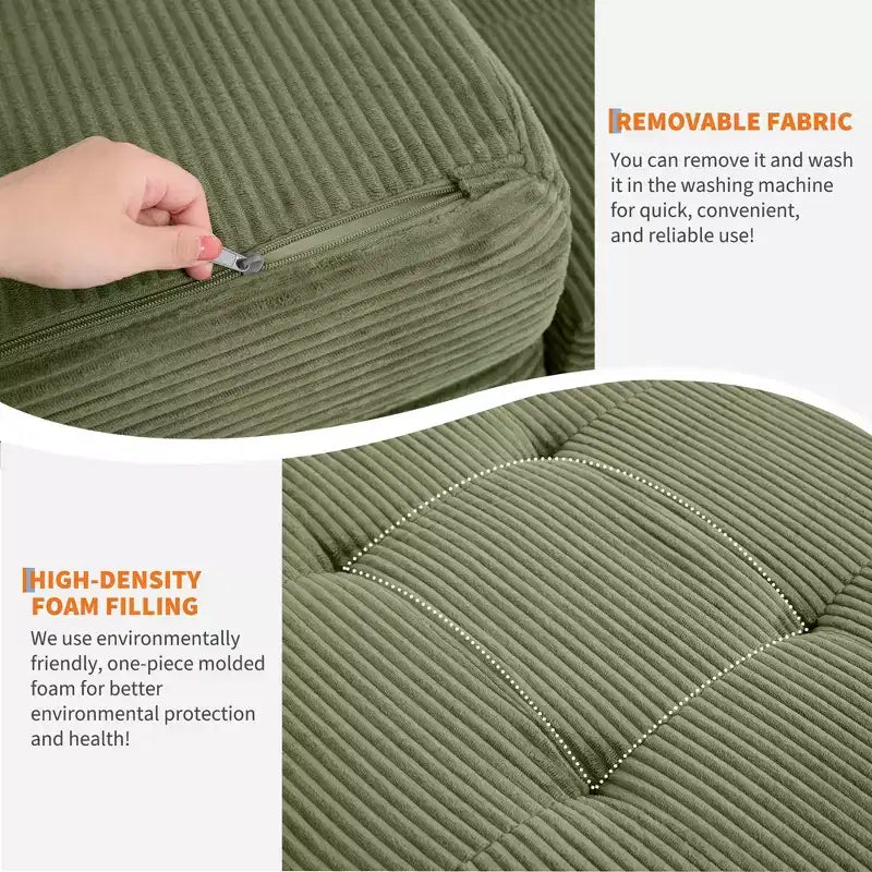 Matelas pliable trois sections de 6 pouces, canapé-lit de sol capitonné Queen, lit pliant avec mousse de support haute densité