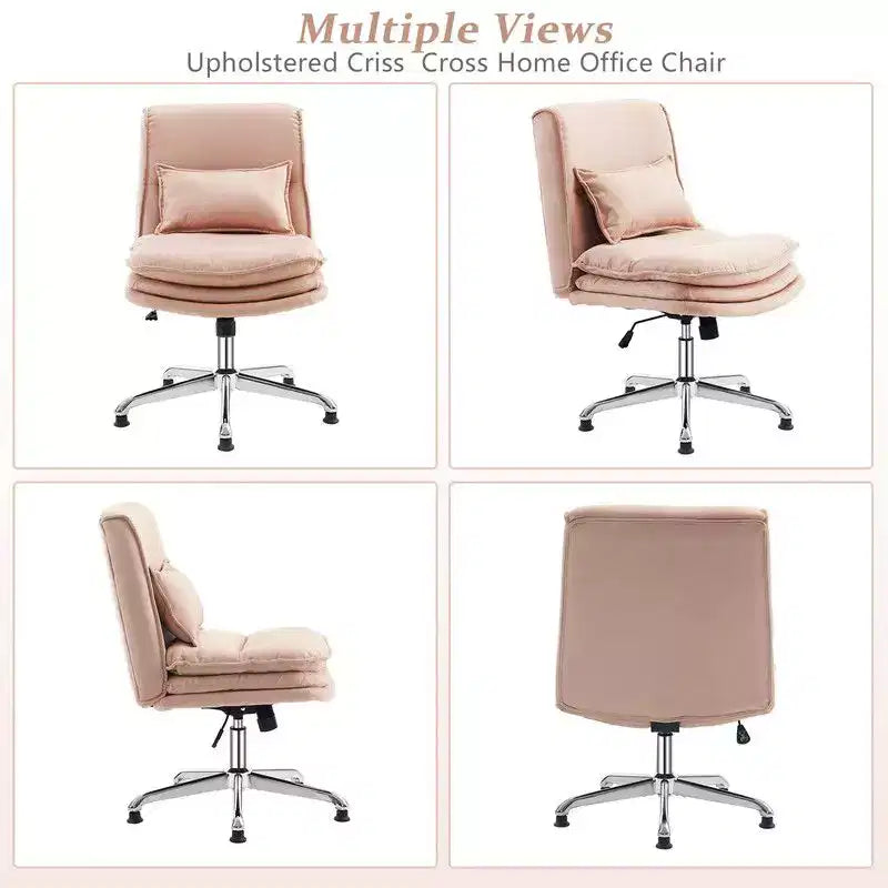 Chaise de bureau ergonomique pivotante sans accoudoirs, réglable en hauteur