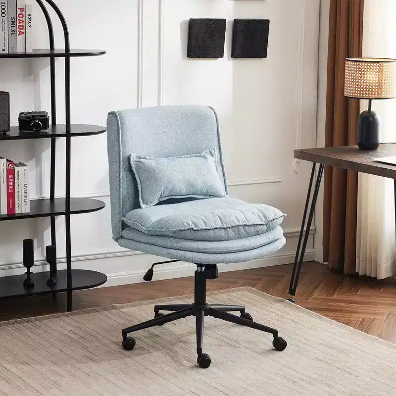Chaise de bureau ergonomique pivotante sans accoudoirs, réglable en hauteur
