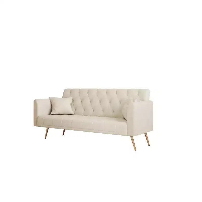 Canapé-lit convertible en velours de 180 cm pour salon, chambre et bureau