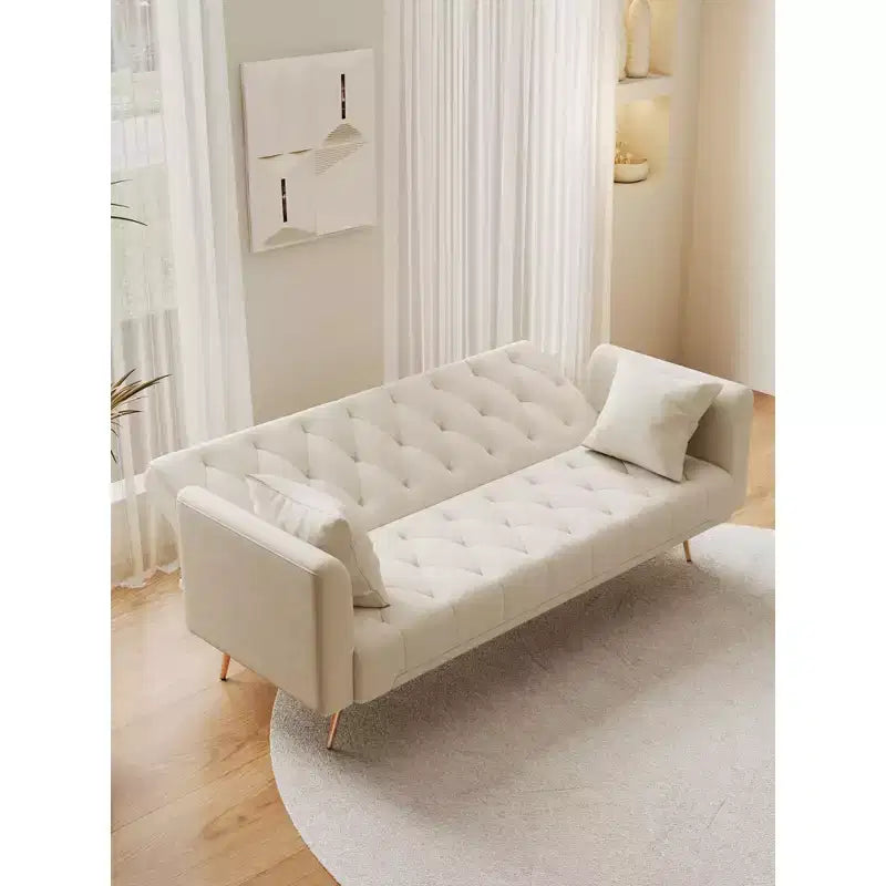 Canapé-lit convertible en velours de 180 cm pour salon, chambre et bureau