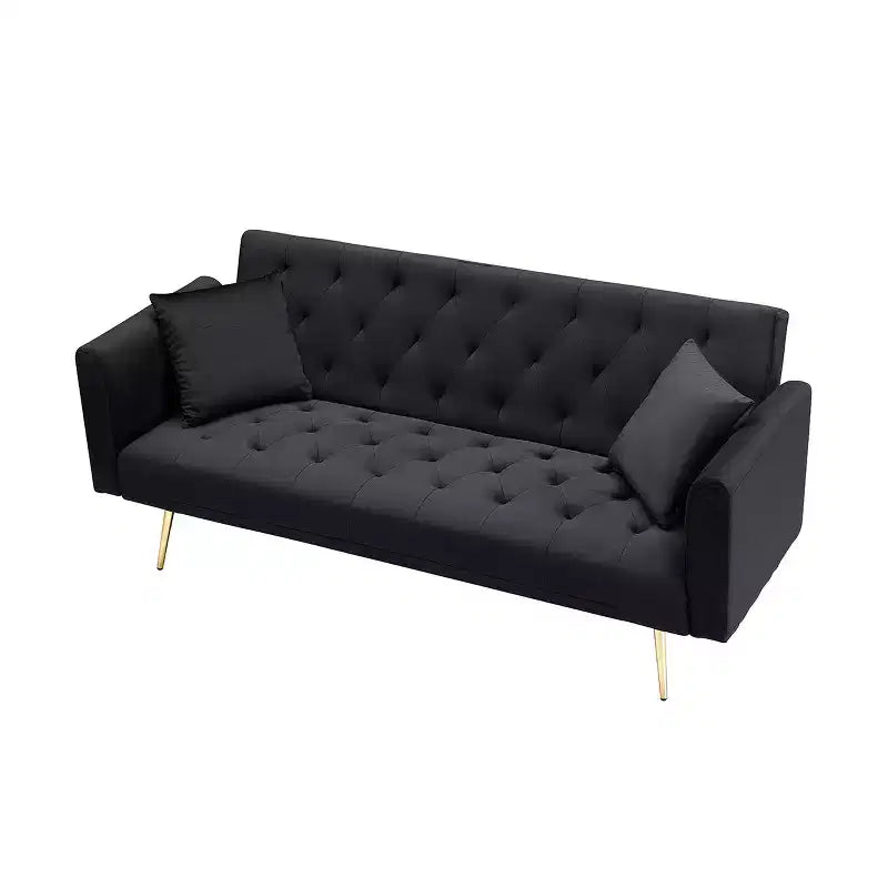 Canapé-lit convertible en velours de 180 cm pour salon, chambre et bureau