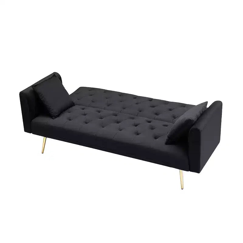 Canapé-lit convertible en velours de 180 cm pour salon, chambre et bureau