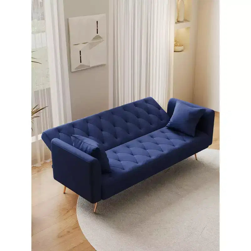 Canapé-lit convertible en velours de 180 cm pour salon, chambre et bureau