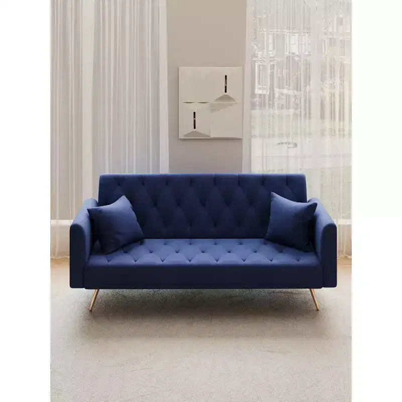 Canapé-lit convertible en velours de 180 cm pour salon, chambre et bureau