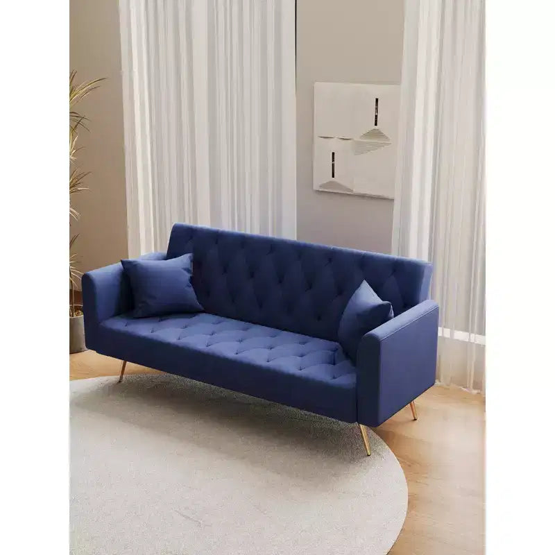 Canapé-lit convertible en velours de 180 cm pour salon, chambre et bureau
