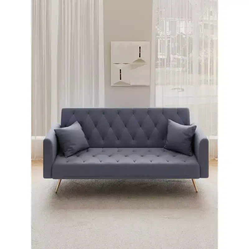Canapé-lit convertible en velours de 180 cm pour salon, chambre et bureau