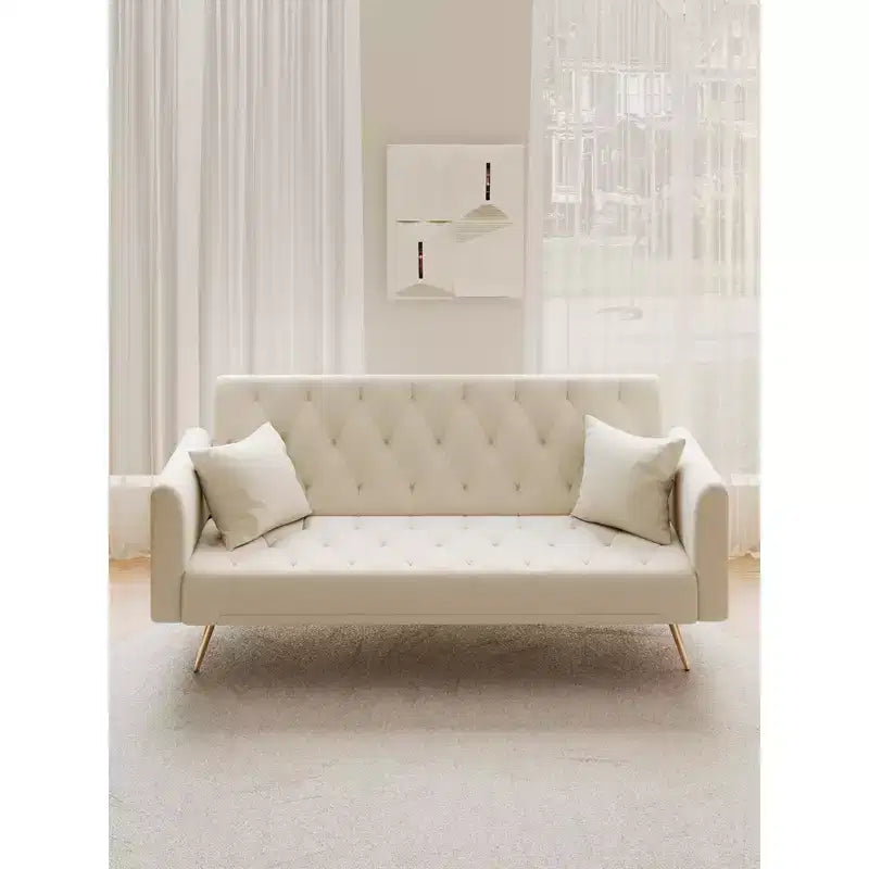 Canapé-lit convertible en velours de 180 cm pour salon, chambre et bureau