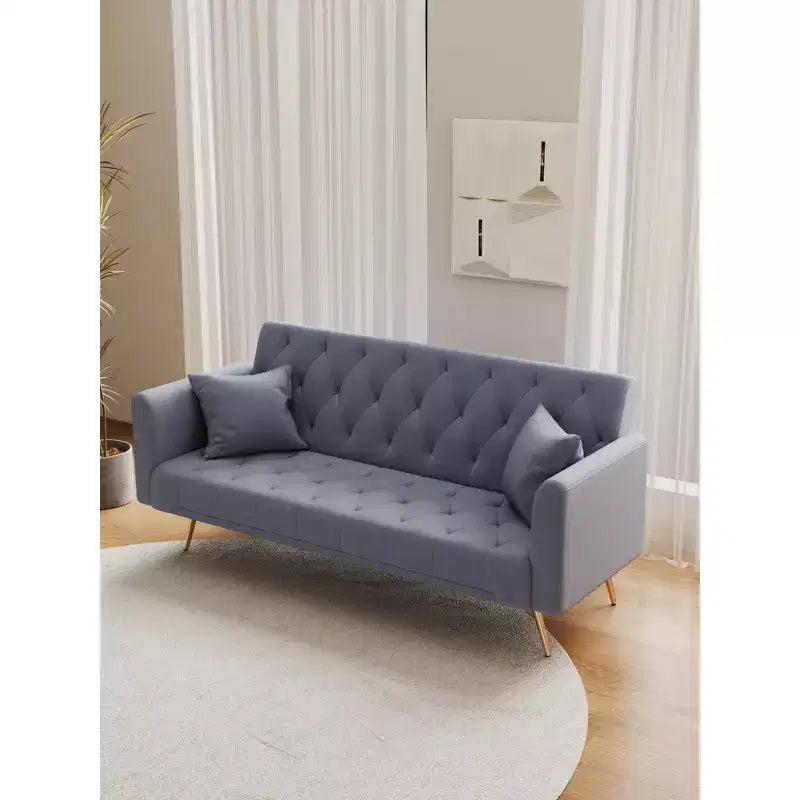 Canapé-lit convertible en velours de 180 cm pour salon, chambre et bureau