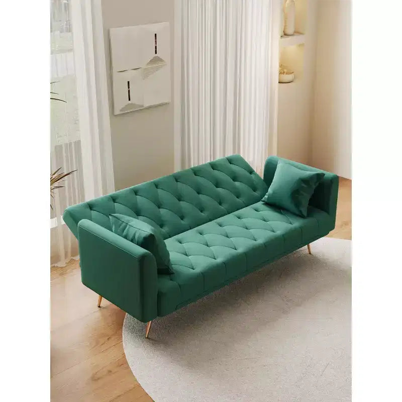 Canapé-lit convertible en velours de 180 cm pour salon, chambre et bureau