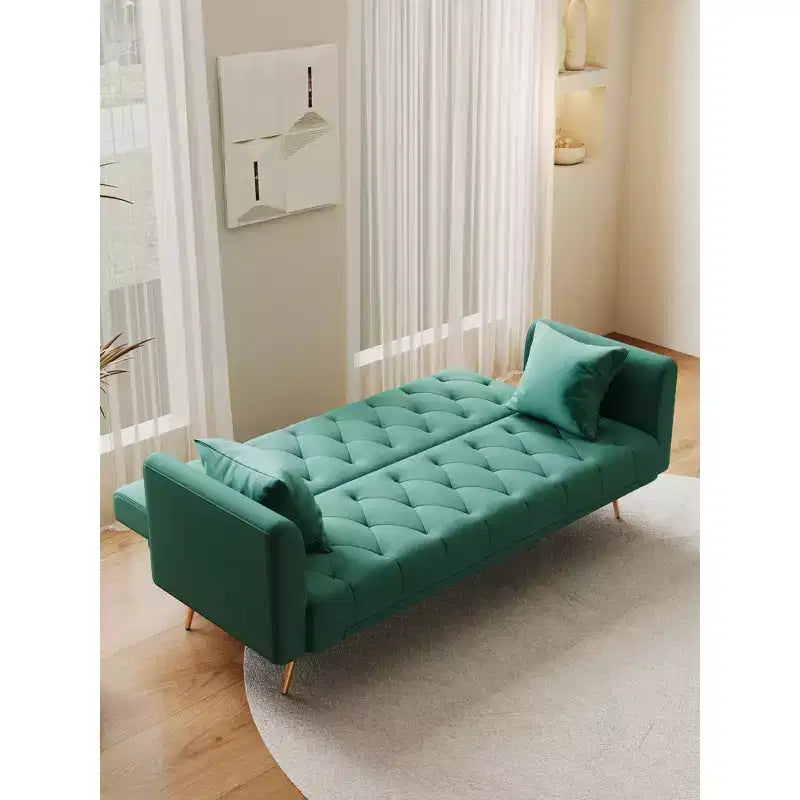 Canapé-lit convertible en velours de 180 cm pour salon, chambre et bureau