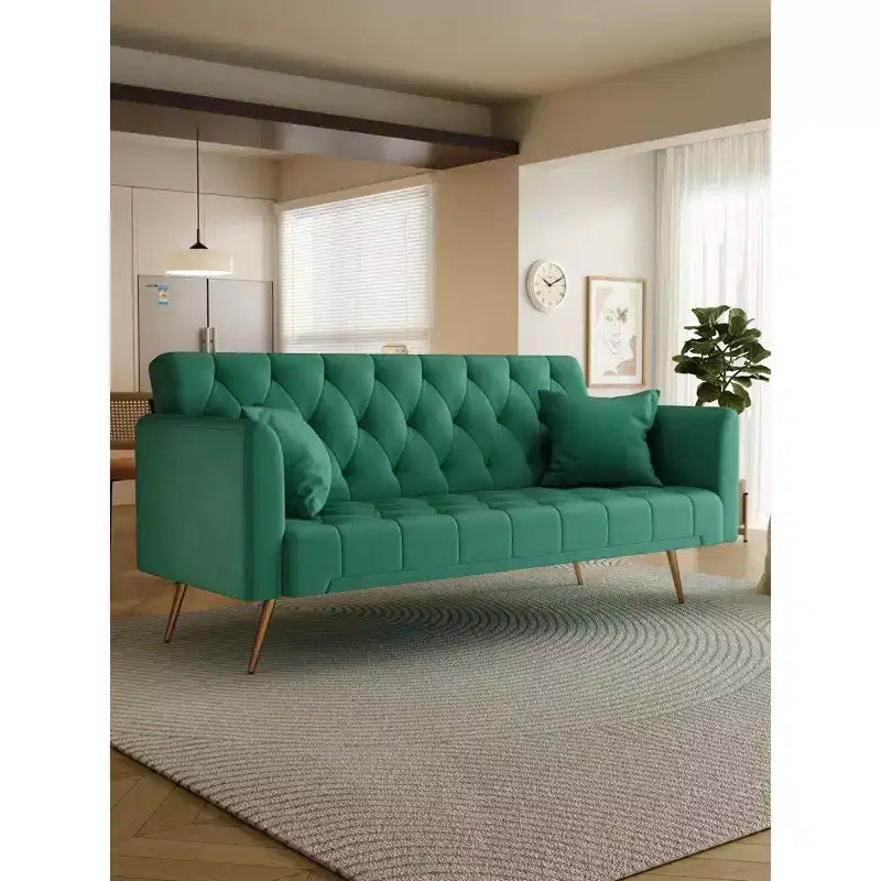 Canapé-lit convertible en velours de 180 cm pour salon, chambre et bureau
