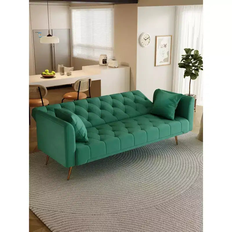 Canapé-lit convertible en velours de 180 cm pour salon, chambre et bureau