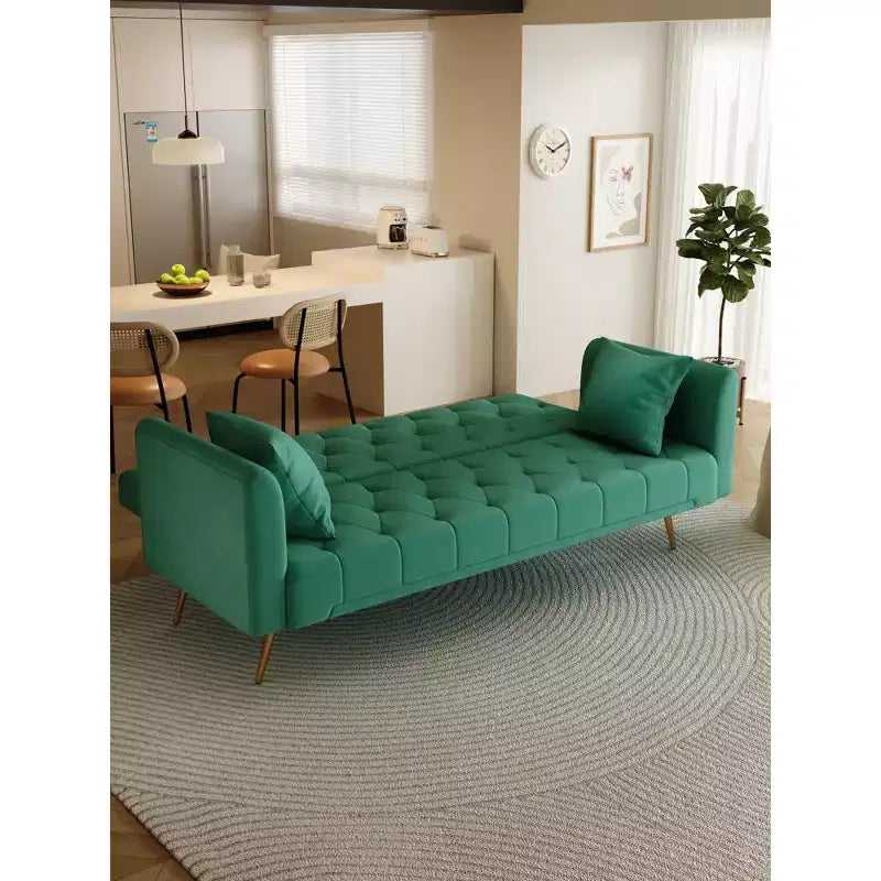 Canapé-lit convertible en velours de 180 cm pour salon, chambre et bureau