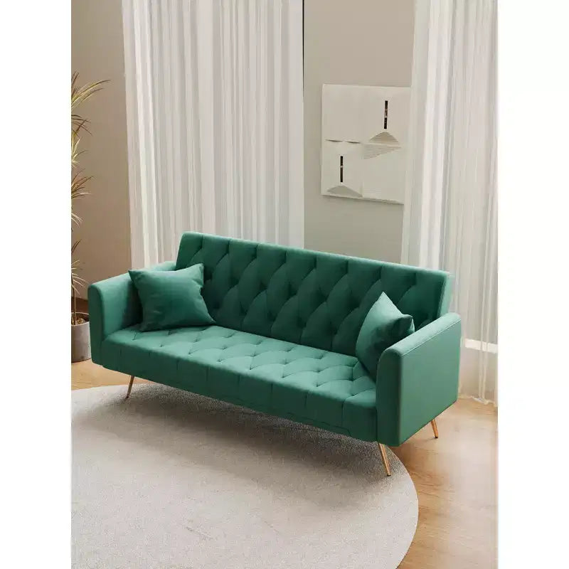 Canapé-lit convertible en velours de 180 cm pour salon, chambre et bureau