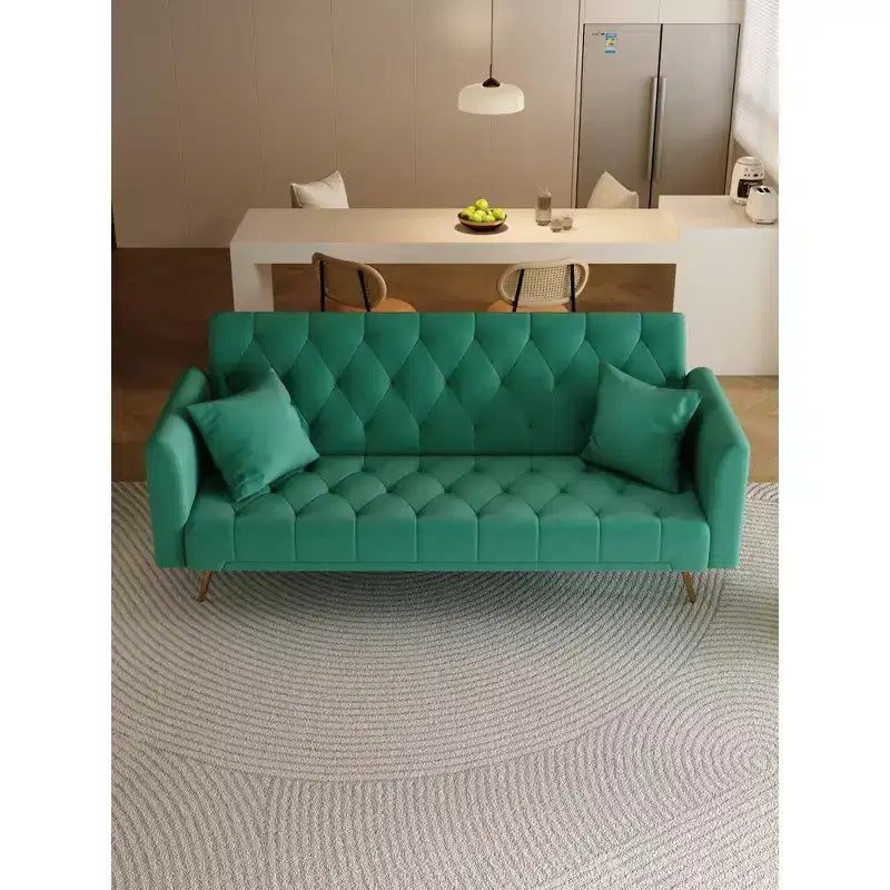 Canapé-lit convertible en velours de 180 cm pour salon, chambre et bureau