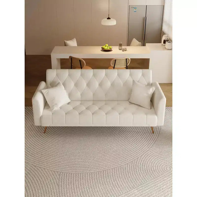 Canapé-lit convertible en velours de 180 cm pour salon, chambre et bureau