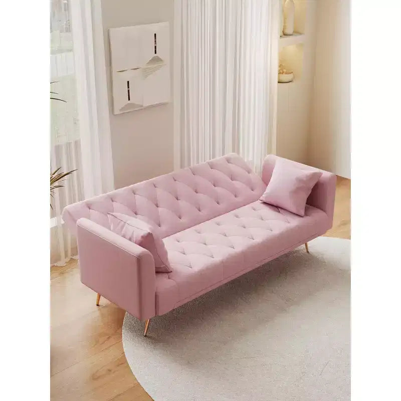 Canapé-lit convertible en velours de 180 cm pour salon, chambre et bureau