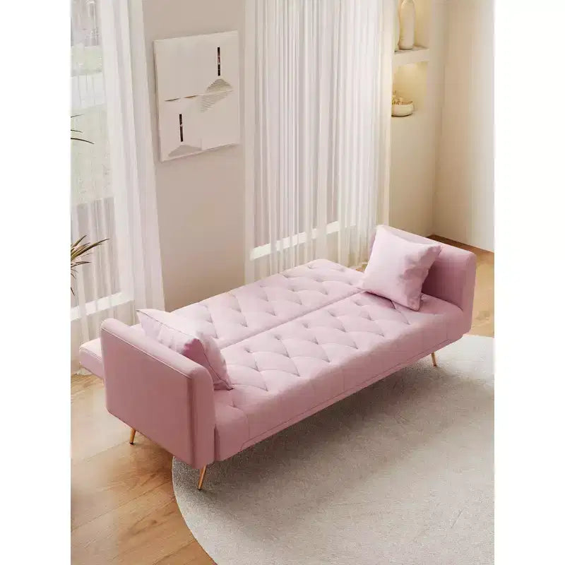 Canapé-lit convertible en velours de 180 cm pour salon, chambre et bureau