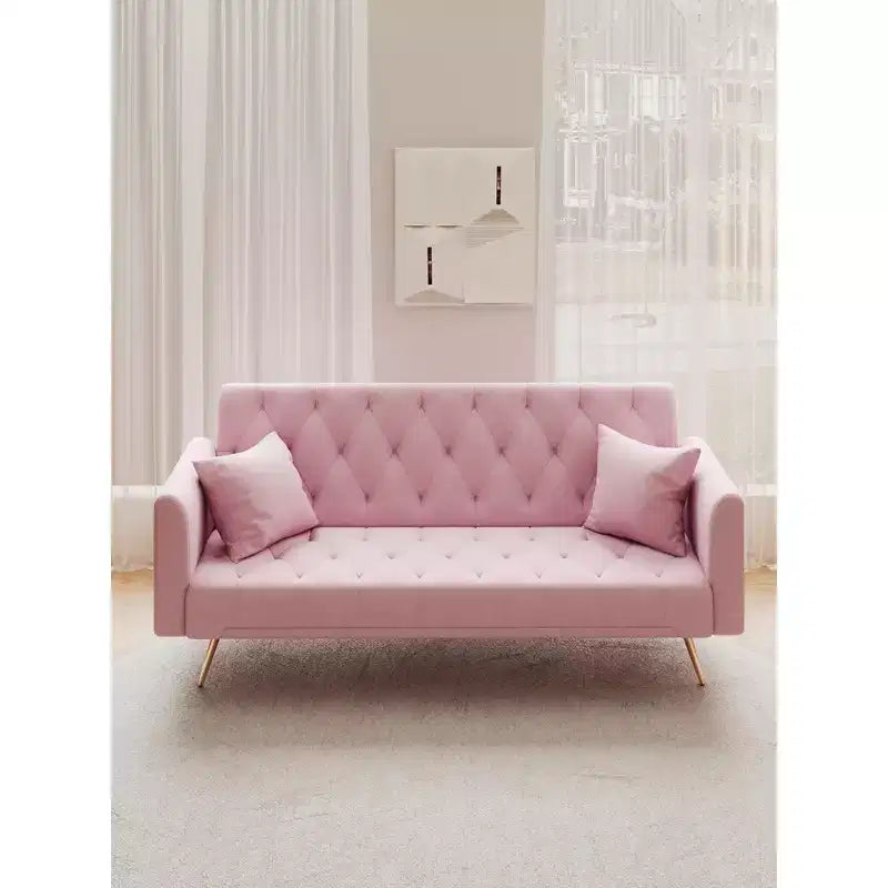 Canapé-lit convertible en velours de 180 cm pour salon, chambre et bureau
