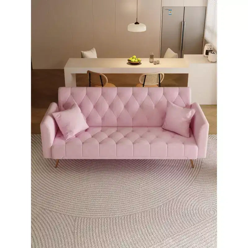 Canapé-lit convertible en velours de 180 cm pour salon, chambre et bureau