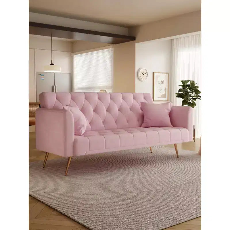 Canapé-lit convertible en velours de 180 cm pour salon, chambre et bureau