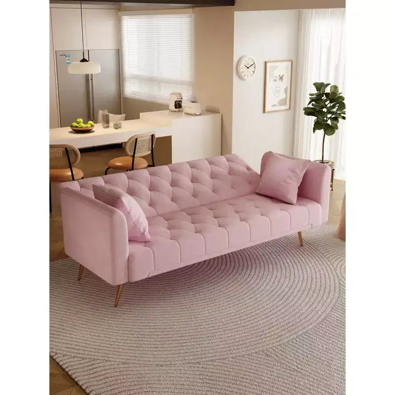 Canapé-lit convertible en velours de 180 cm pour salon, chambre et bureau