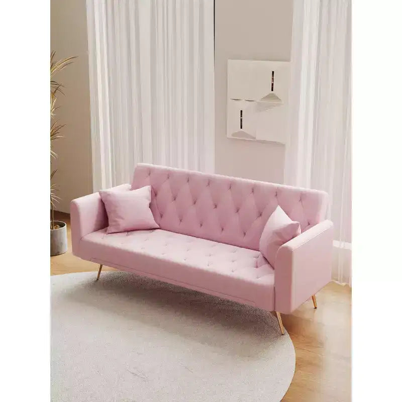Canapé-lit convertible en velours de 180 cm pour salon, chambre et bureau