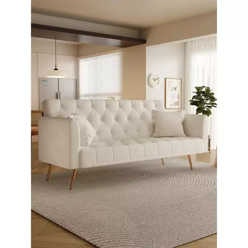 Canapé-lit convertible en velours de 180 cm pour salon, chambre et bureau
