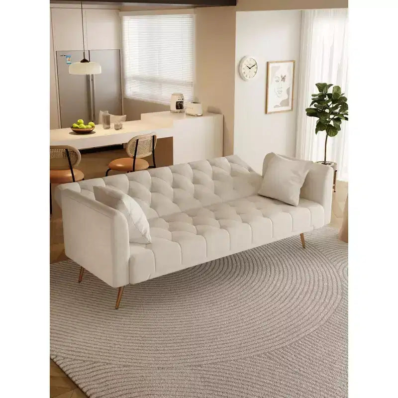 Canapé-lit convertible en velours de 180 cm pour salon, chambre et bureau