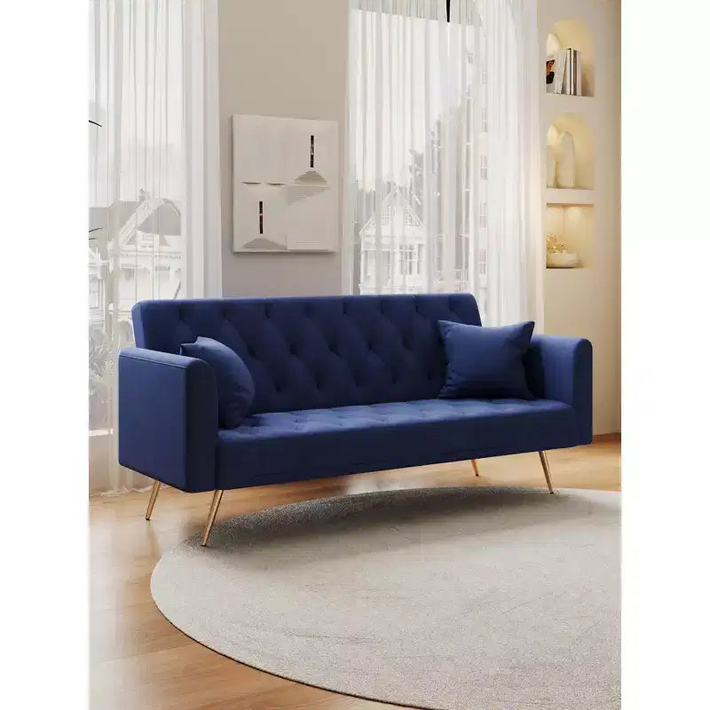 Canapé-lit convertible en velours de 180 cm pour salon, chambre et bureau