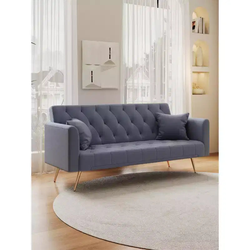 Canapé-lit convertible en velours de 180 cm pour salon, chambre et bureau