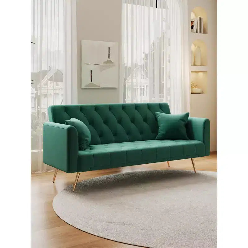 Canapé-lit convertible en velours de 180 cm pour salon, chambre et bureau