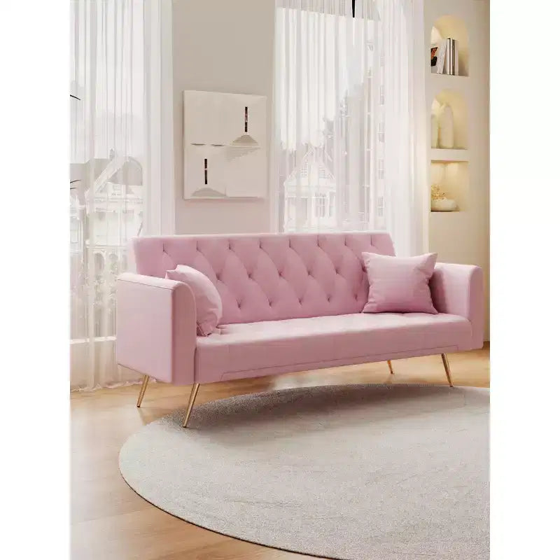Canapé-lit convertible en velours de 180 cm pour salon, chambre et bureau