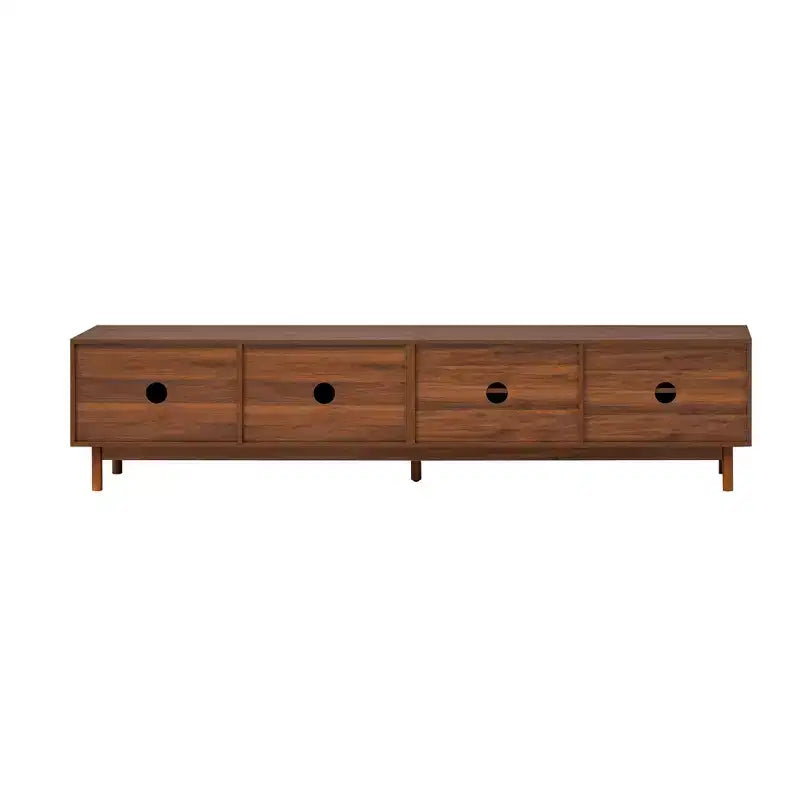 Tabouret de comptoir pivotant 26 po, fini noyer et similicuir brun, ensemble de 4
