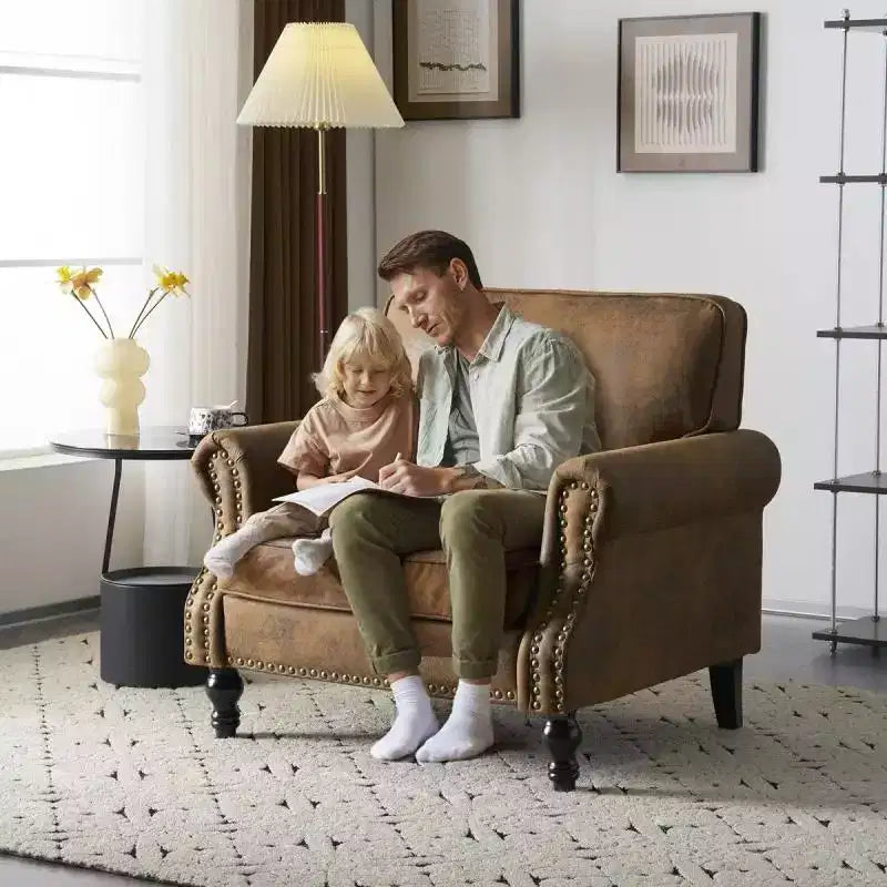 Fauteuil d'appoint classique simple couleur rouille