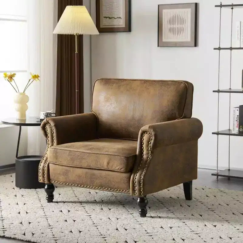 Fauteuil d'appoint classique simple couleur rouille