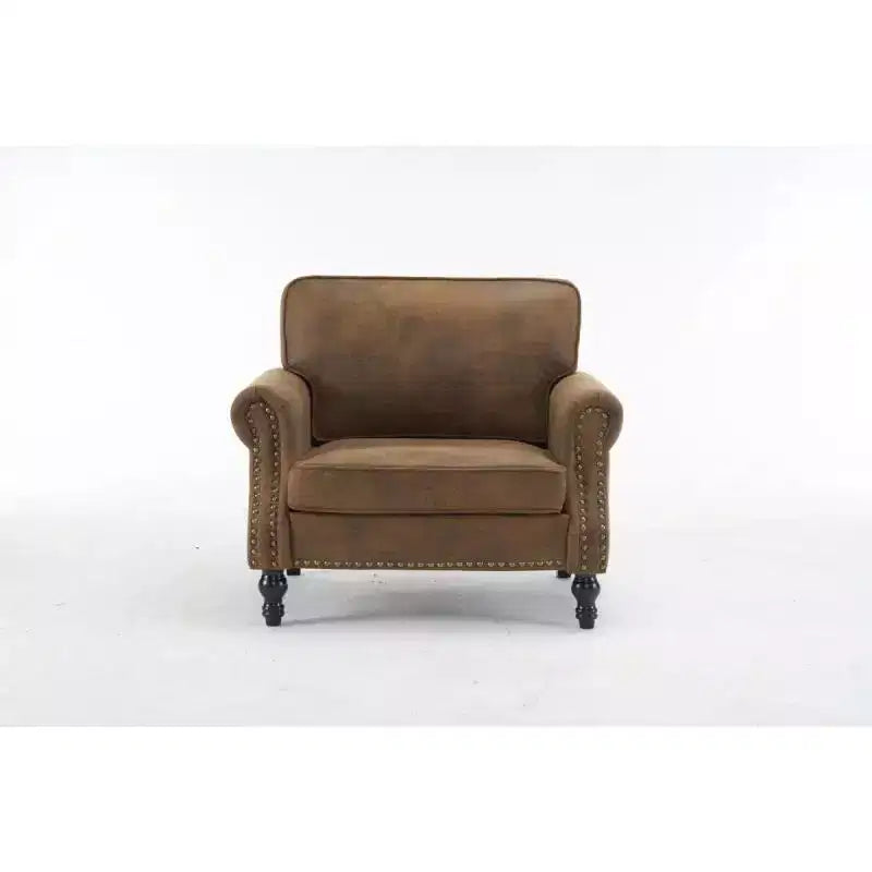 Fauteuil d'appoint classique simple couleur rouille