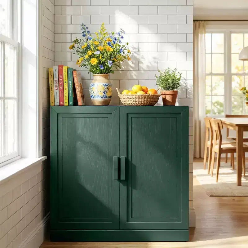Meuble d'appoint autonome à 2 portes avec étagères réglables, buffet de rangement, armoire de garde-manger pour entrée, salon, cuisine, chambre à coucher