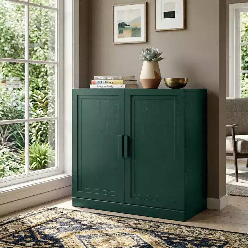 Meuble d'appoint autonome à 2 portes avec étagères réglables, buffet de rangement, armoire de garde-manger pour entrée, salon, cuisine, chambre à coucher