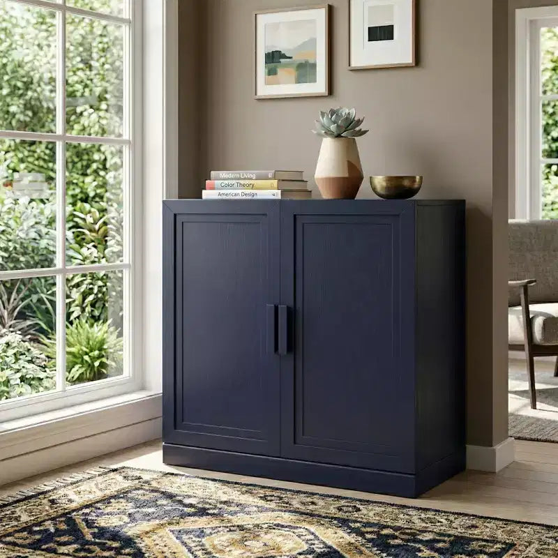 Meuble d'appoint autonome à 2 portes avec étagères réglables, buffet de rangement, armoire de garde-manger pour entrée, salon, cuisine, chambre à coucher