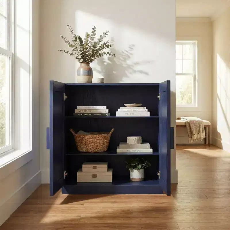 Meuble d'appoint autonome à 2 portes avec étagères réglables, buffet de rangement, armoire de garde-manger pour entrée, salon, cuisine, chambre à coucher