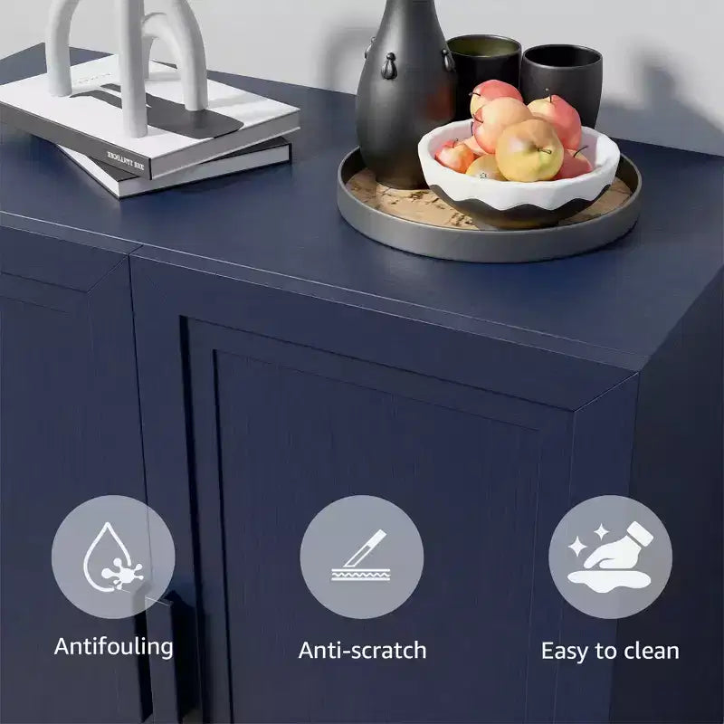 Meuble d'appoint autonome à 2 portes avec étagères réglables, buffet de rangement, armoire de garde-manger pour entrée, salon, cuisine, chambre à coucher