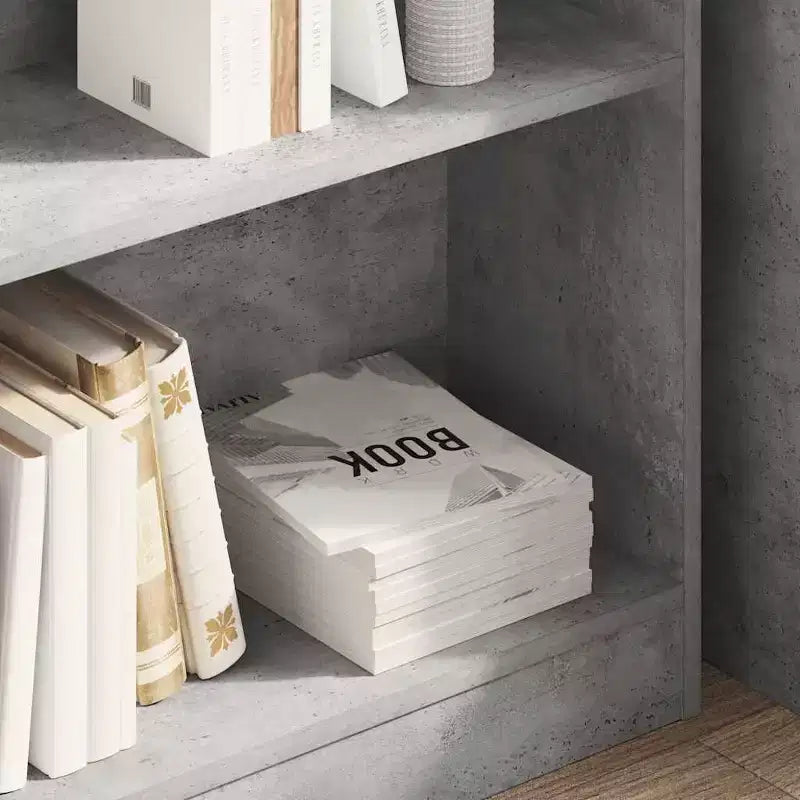 Étagère compacte en bois composite gris