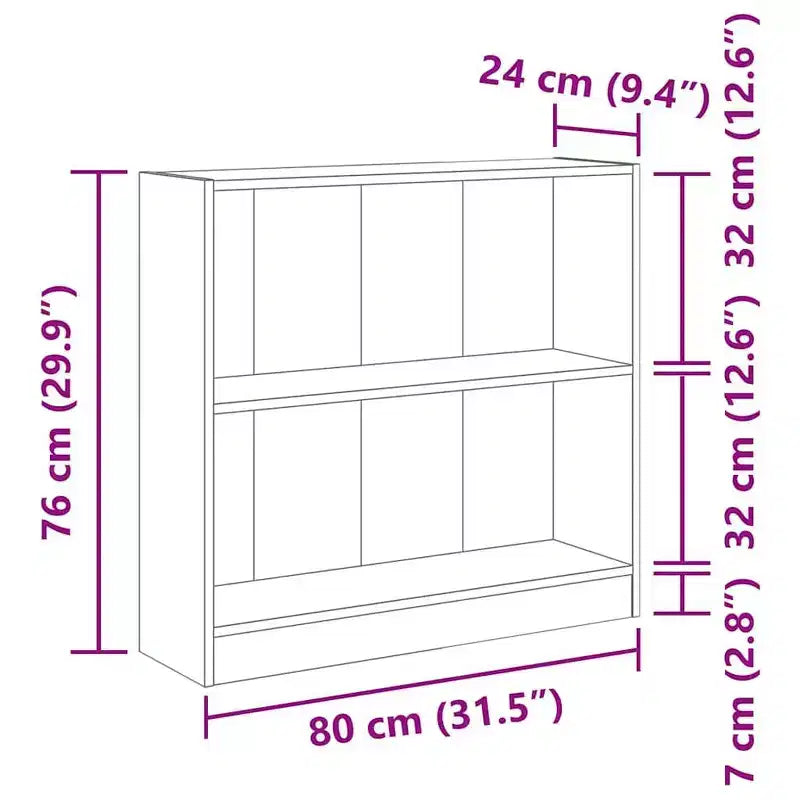 Étagère compacte en bois composite gris