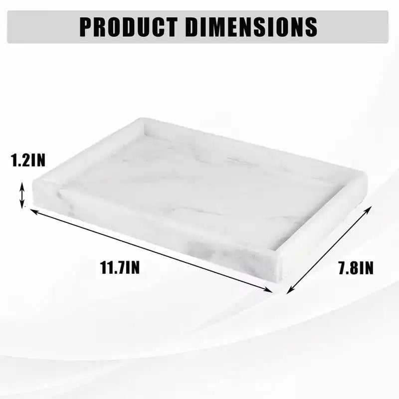 Élégant plateau de rangement à bijoux en marbre naturel, cadeau fête des mères, plateau en marbre véritable pour coiffeuse, salle de bain, décoration intérieure