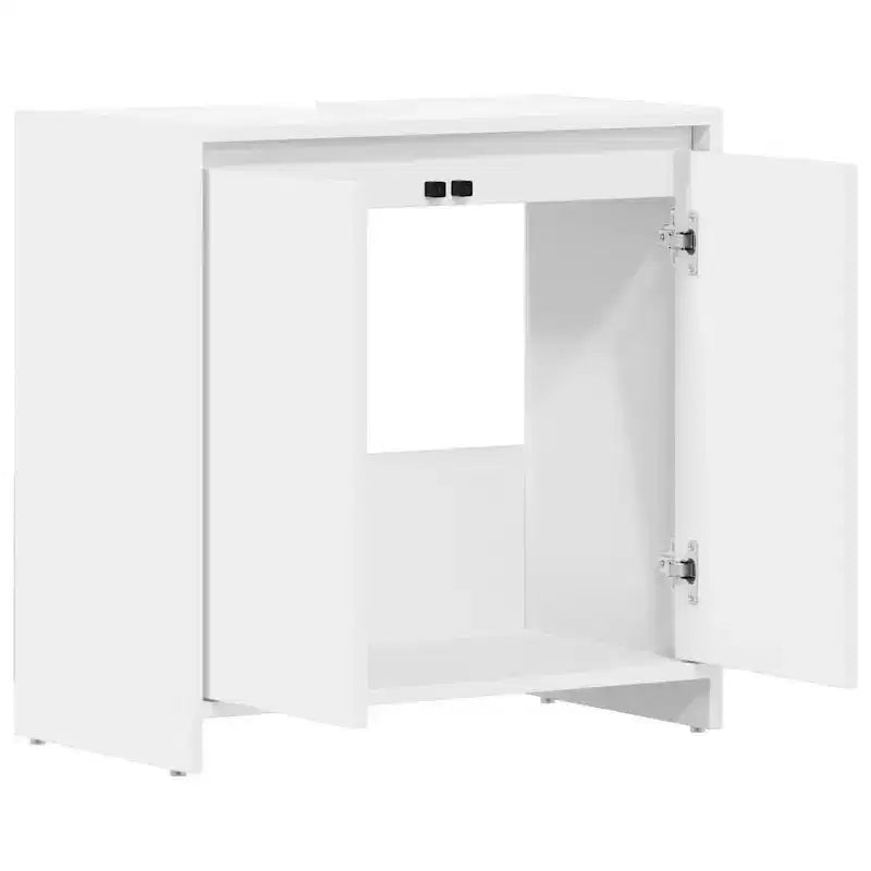 vidaXL Meuble de salle de bain blanc en bois d'ingénierie Meuble de salle de bain moyen