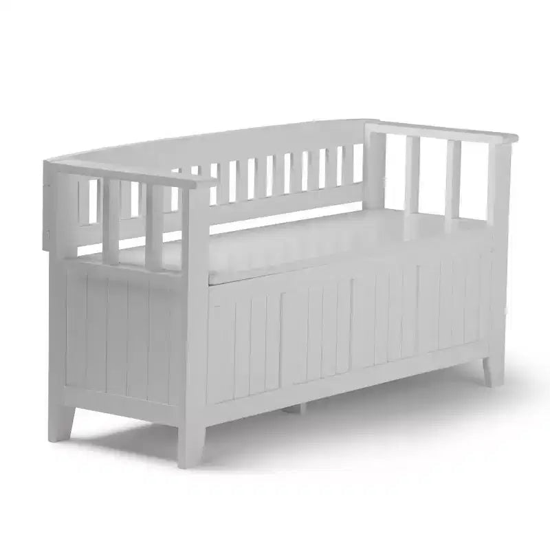 Banc de rangement d'entrée en bois massif de 48 po avec plateau relevable et 2 compartiments