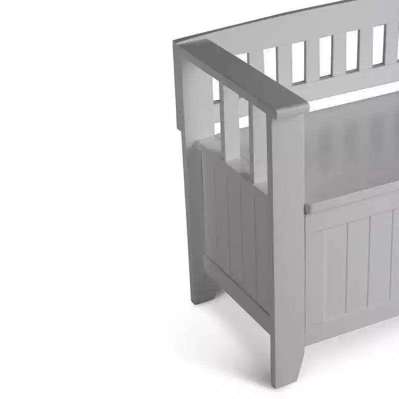 Banc de rangement d'entrée en bois massif de 48 po avec plateau relevable et 2 compartiments