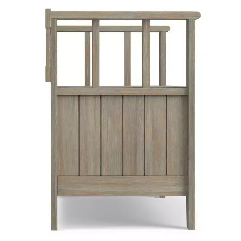 Banc de rangement d'entrée en bois massif de 48 po avec plateau relevable et 2 compartiments
